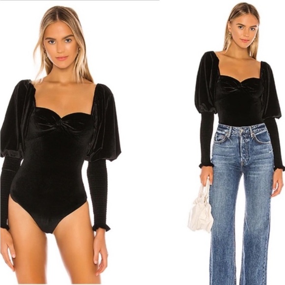 Tularosa Tops - Tularosa Brynlee Velvet Bodysuit S